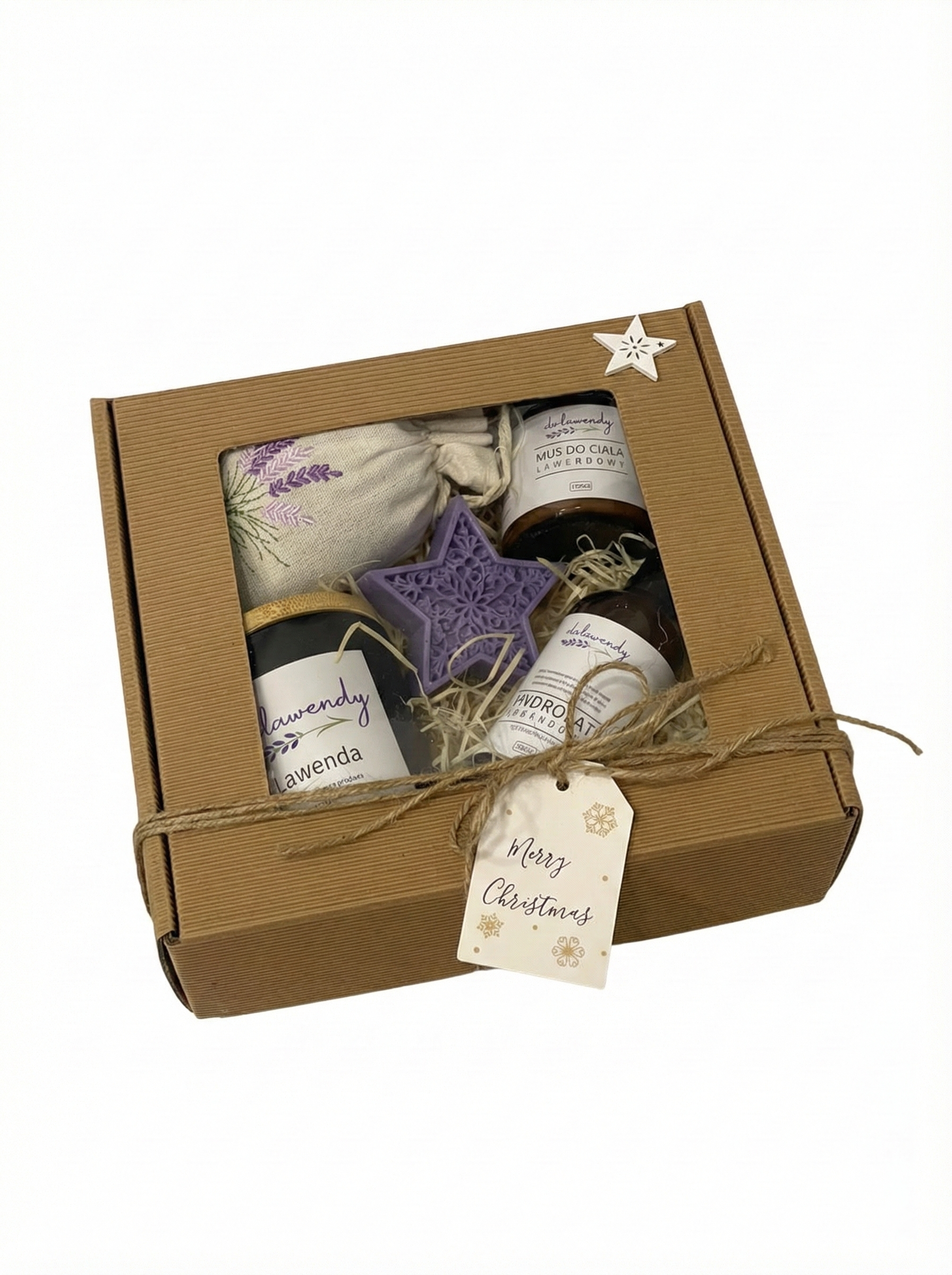 Zestaw prezentowy #4: świeczka, mydełko, hydrolat, woreczek, mus