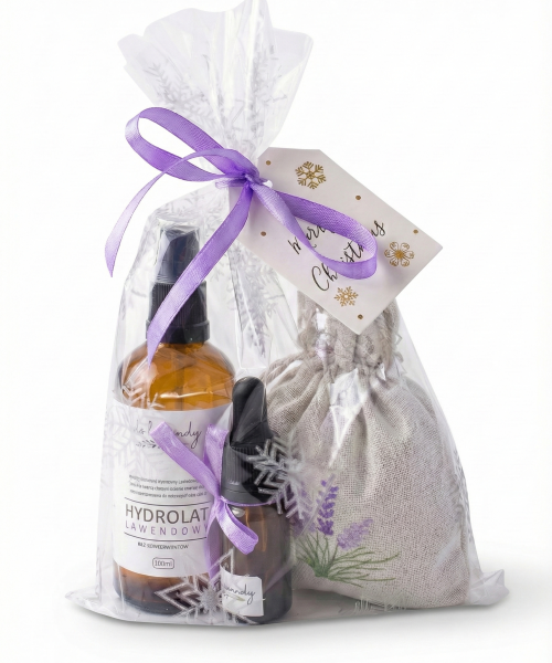 Zestaw prezentowy #1 olejek, hydrolat, woreczek lawendowy