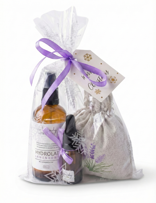 Zestaw prezentowy #1 olejek, hydrolat, woreczek lawendowy