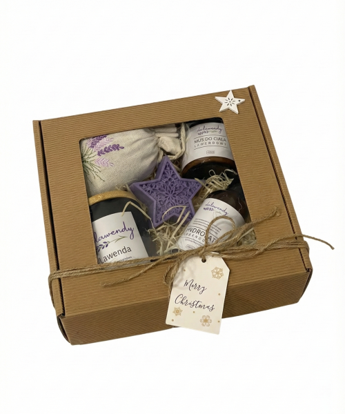 Zestaw prezentowy #4: świeczka, mydełko, hydrolat, woreczek, mus