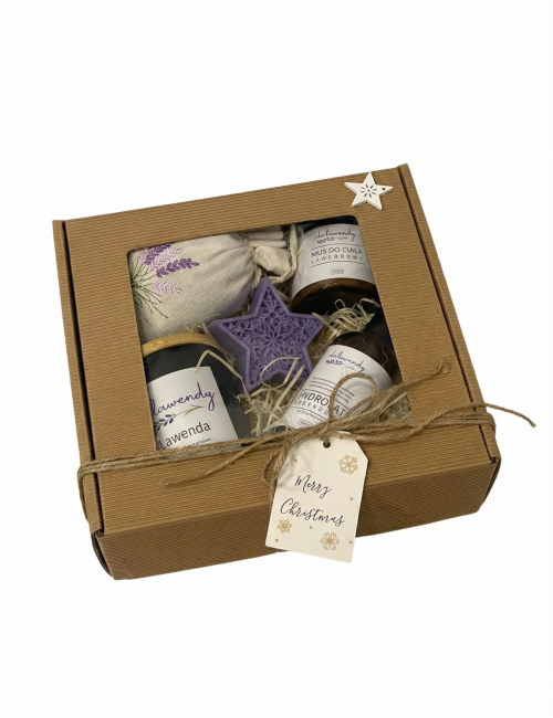 Zestaw prezentowy #4: świeczka, mydełko, hydrolat, woreczek, mus